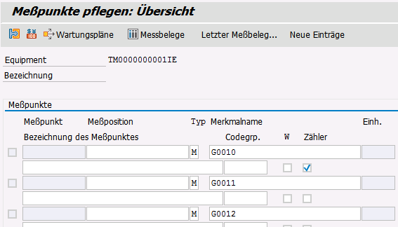 Messpunkte setzen 1