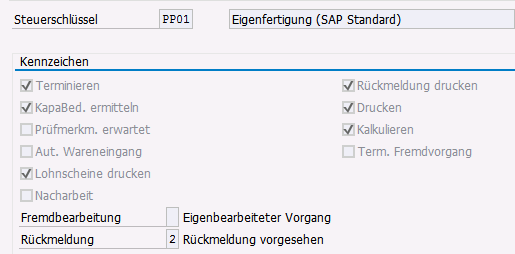 Steuerschlüssel PP01