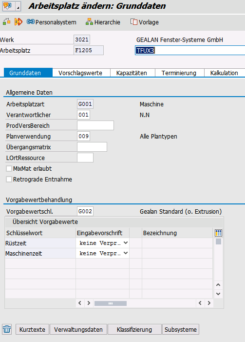 Grunddaten Kaschierung