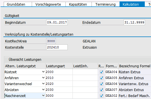 Kalkulation Werkzeug
